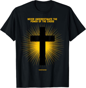 Never Underestimate Christian Faith Cross Jesus Christ T-Shirt - T-Shirt | Black