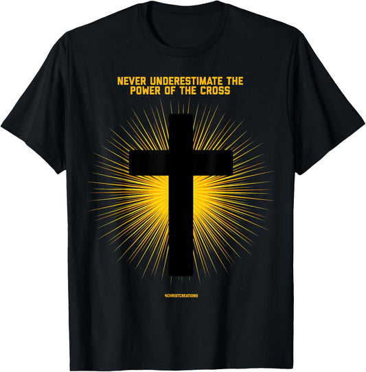 Never Underestimate Christian Faith Cross Jesus Christ T-Shirt - T-Shirt | Black