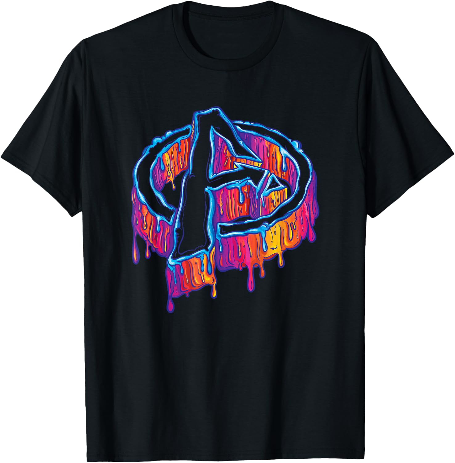 Marvel Avengers A Logo Melting Paint Drip T-Shirt - T-Shirt | Black