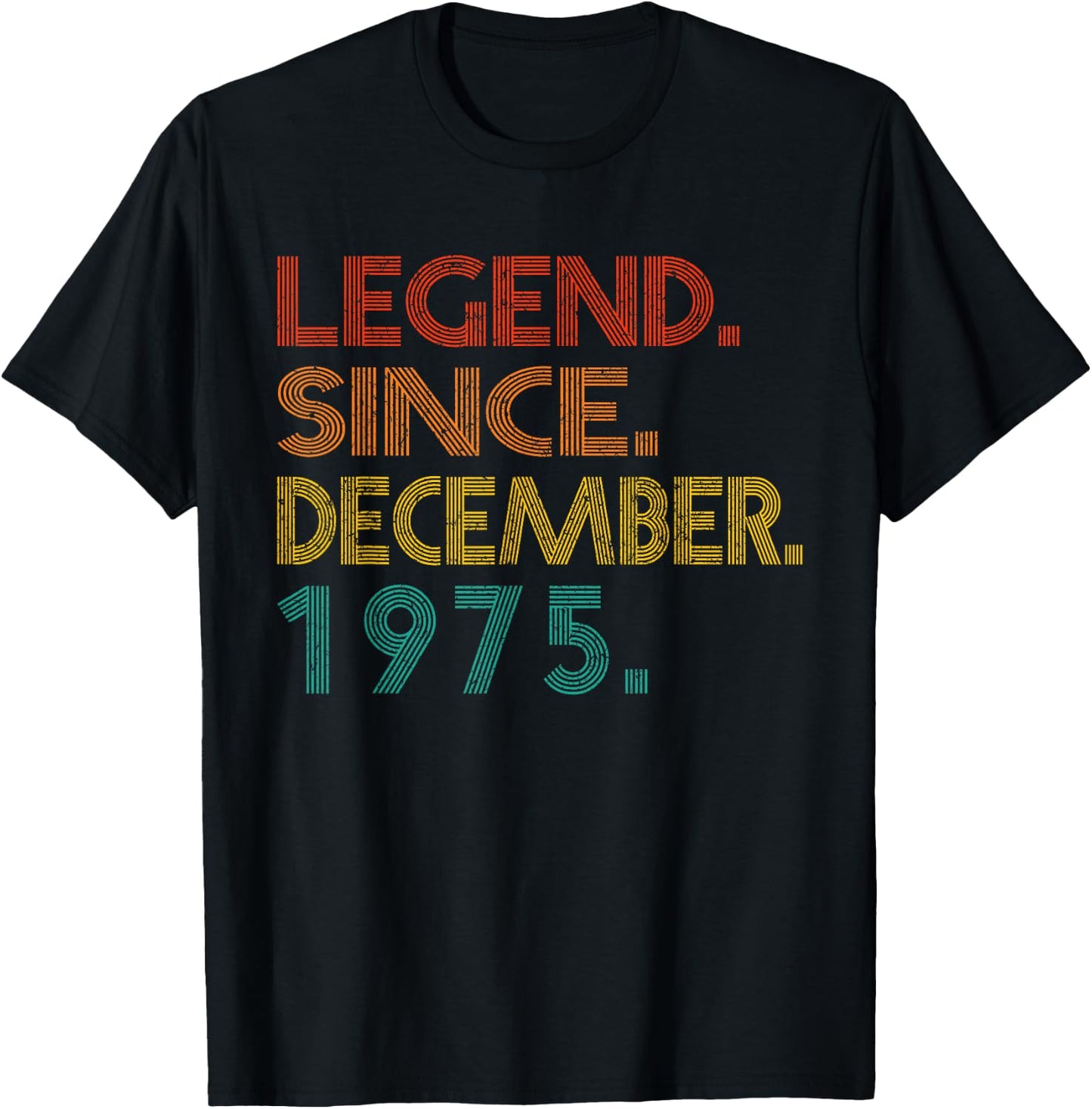 Legend Since December 1975 Birthday 1975 Men Women Vintage T-Shirt - T-Shirt | Black