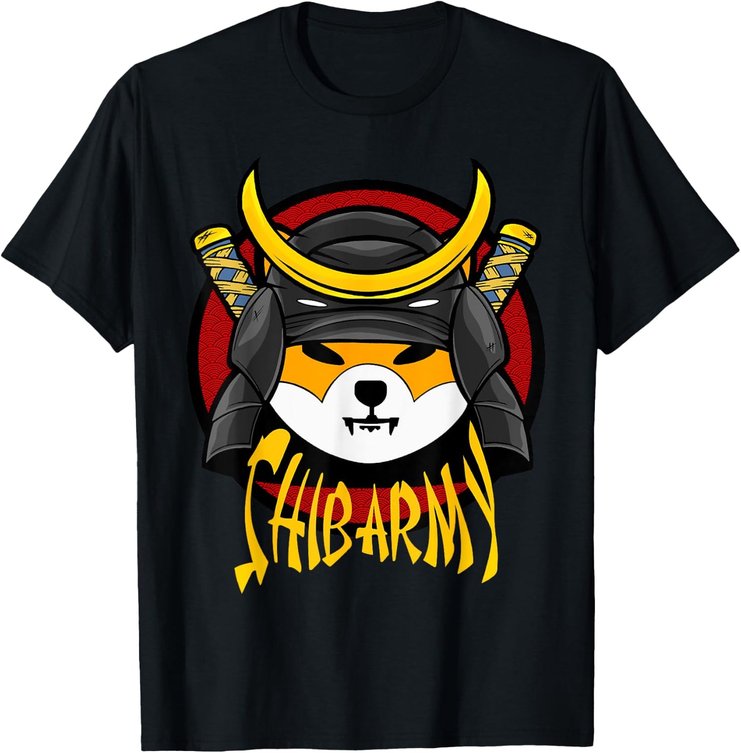 SHIB ARMY Crypto Samurai Shiba Inu coin T-Shirt - T-Shirt | Black