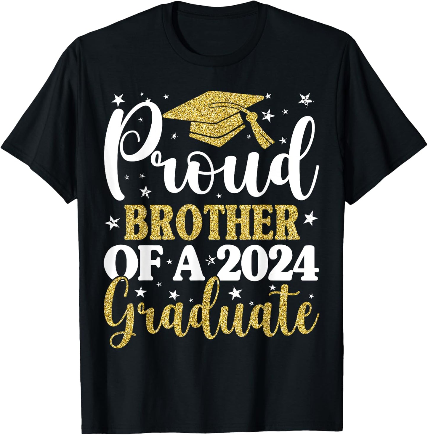 Proud Brother Of A 2024 Graduate Graduation Matching Family T-Shirt - T-Shirt | Black