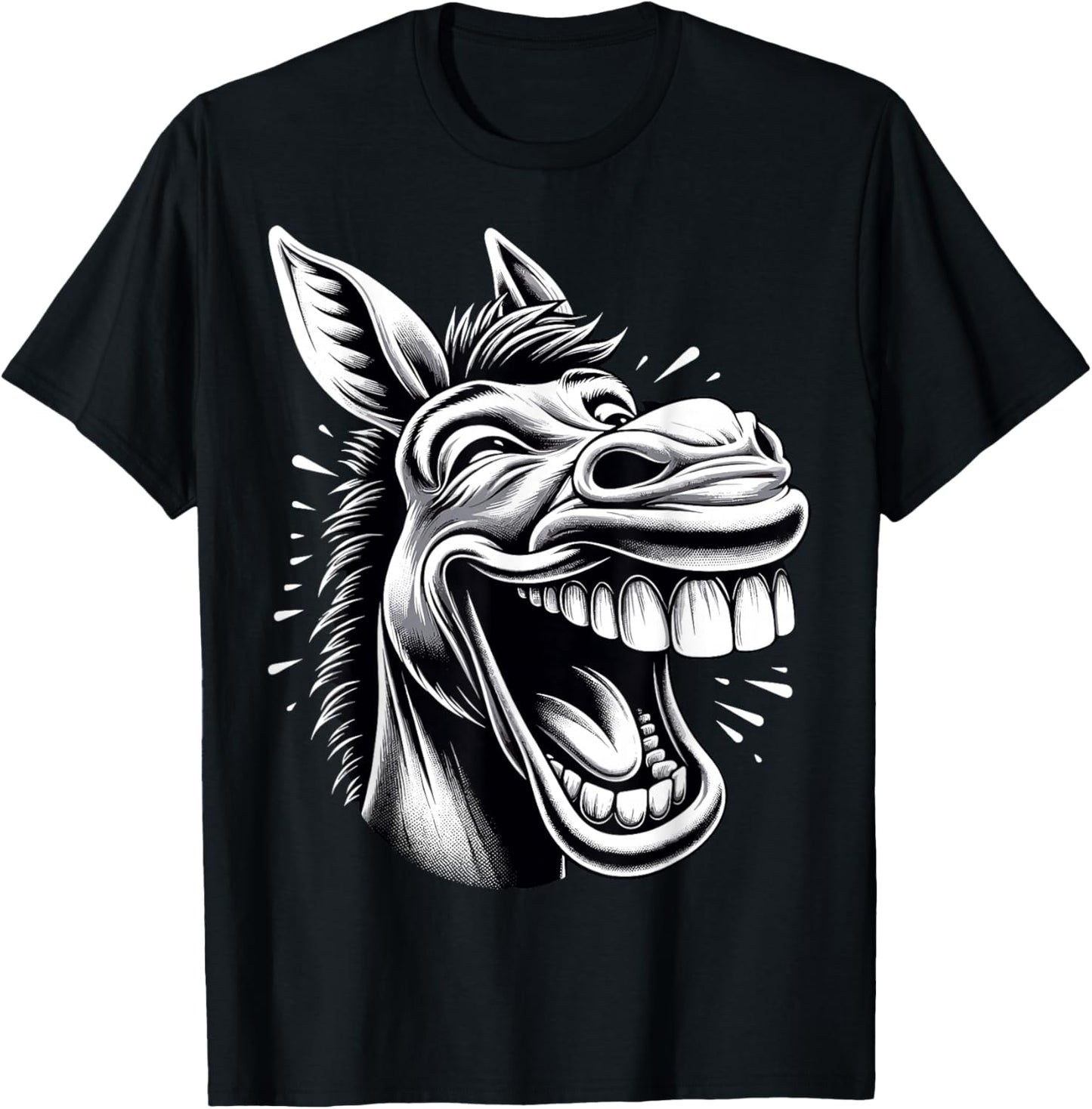 Funny Laughing Donkey T-Shirt - T-Shirt | Black