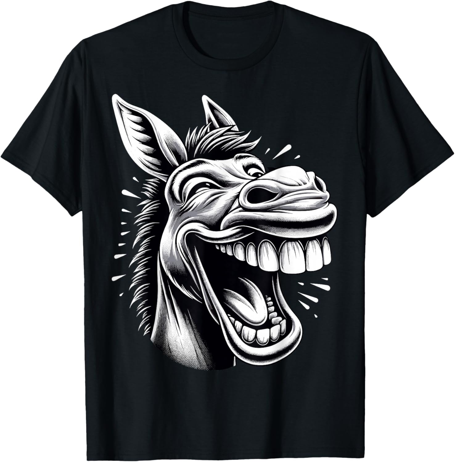 Funny Laughing Donkey T-Shirt - T-Shirt | Black