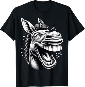 Funny Laughing Donkey T-Shirt - T-Shirt | Black