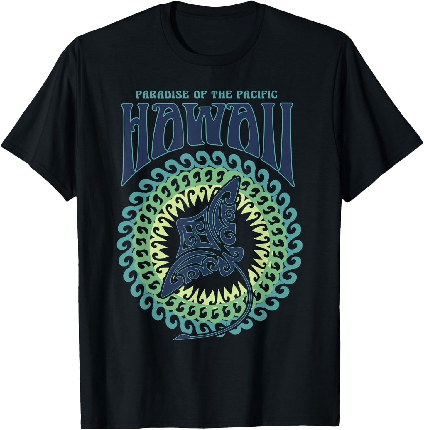 Hawaiian Stingray, Hawaii shirt for tourist, Tribal shirt T-Shirt - T-Shirt | Black