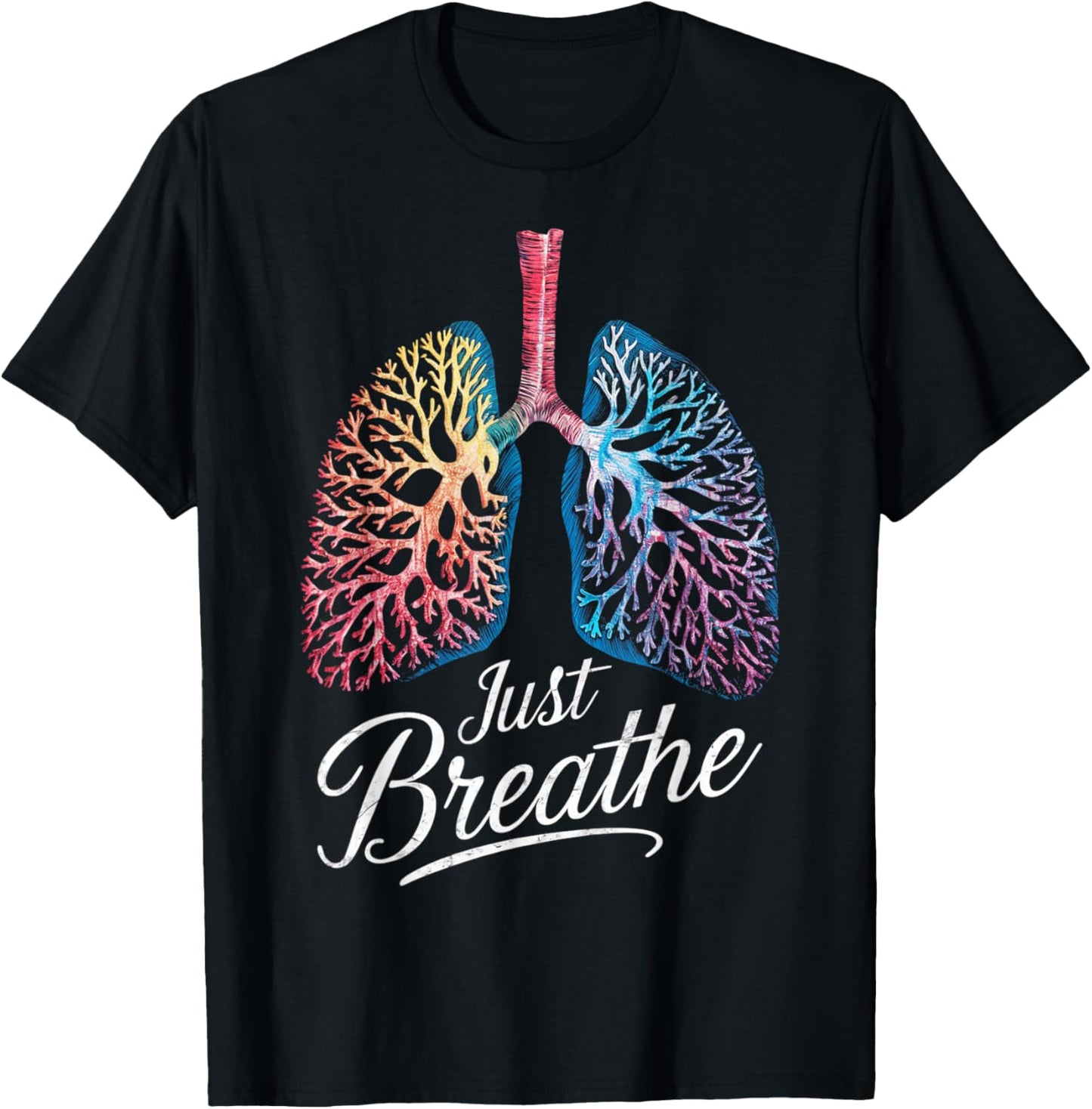 Positive Thinking Lungs Science Medical Doctor T-Shirt - T-Shirt | Black