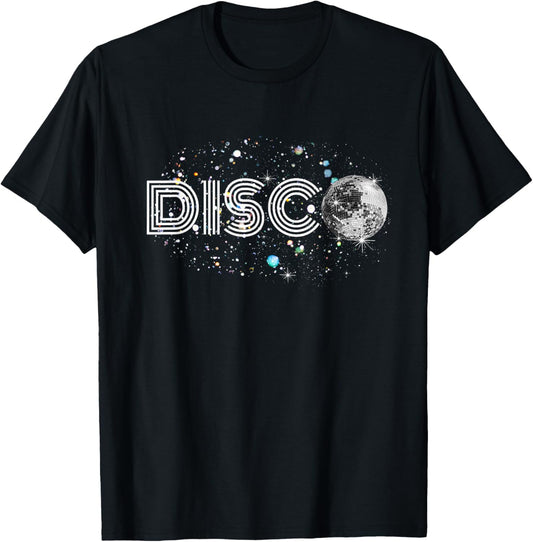 Black And White Disco Ball Club Retro T-Shirt - T-Shirt | Black