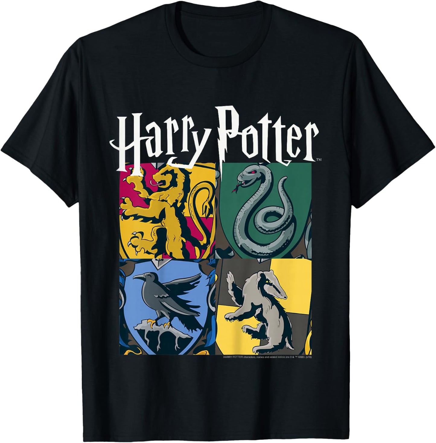 Kids Harry Potter House Crest Panels T-Shirt - T-Shirt | Black