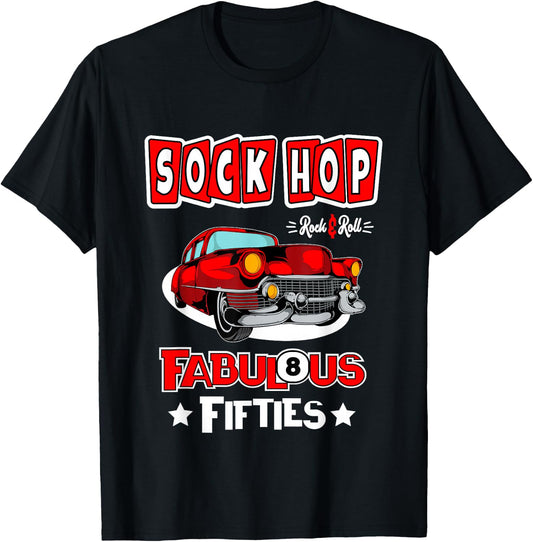 1950s Sock Hop Dance Vintage 50s Costume Rockabilly Party T-Shirt - T-Shirt | Black
