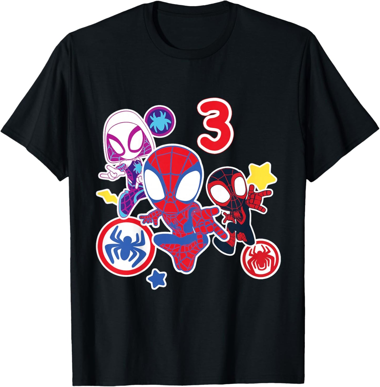 Marvel Spidey and His Amazing Friends 3 Year Old Birthday T-Shirt - T-Shirt | Black