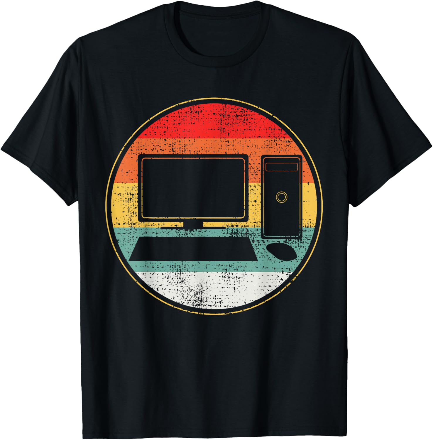 Computer Computer Science IT Support Retro Vintage T-Shirt - T-Shirt | Black