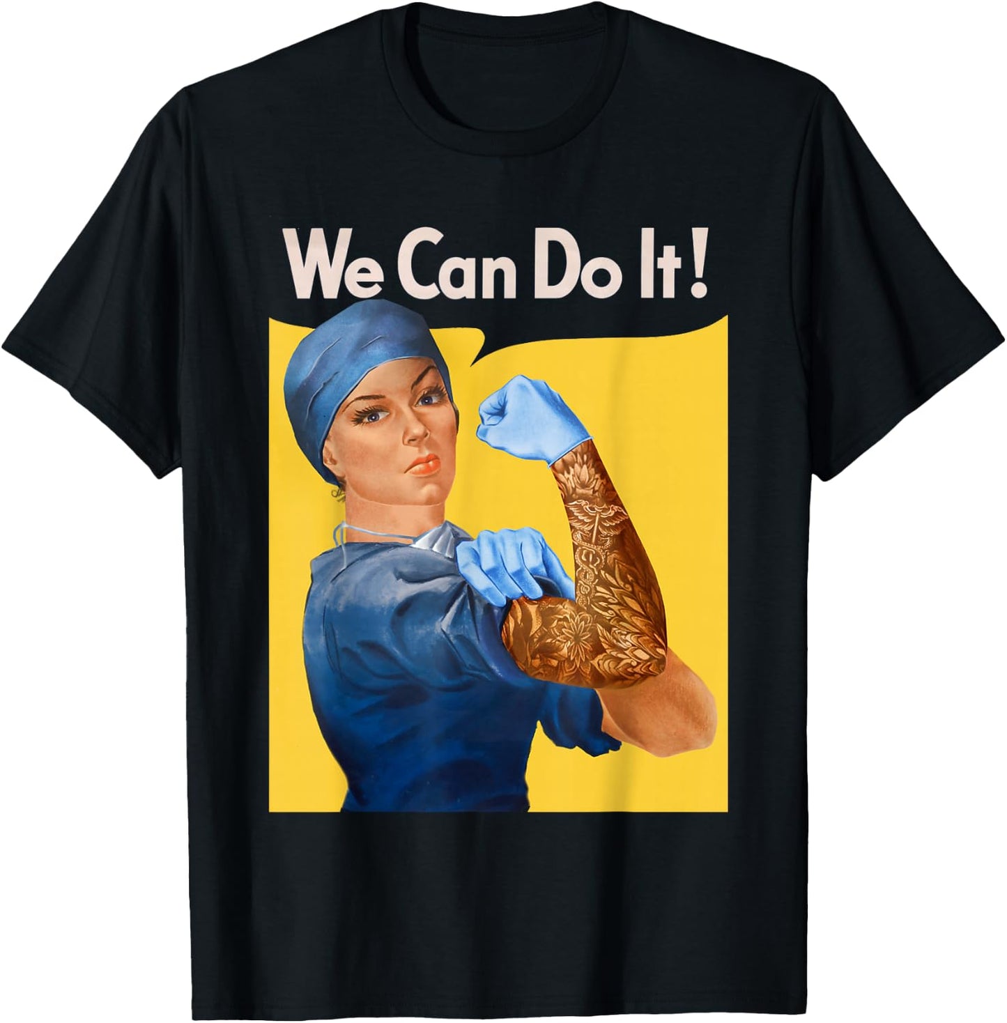 Medical Rosie Nurse Doctor Medicine Feminist T-Shirt - T-Shirt | Black