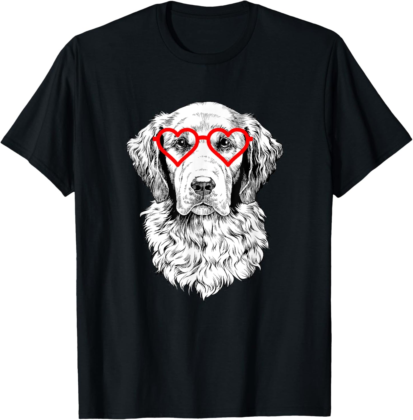 Golden Retriever Valentines Day Dog mom Dog Lover Men Women Girls Kids T-Shirt - T-Shirt | Black