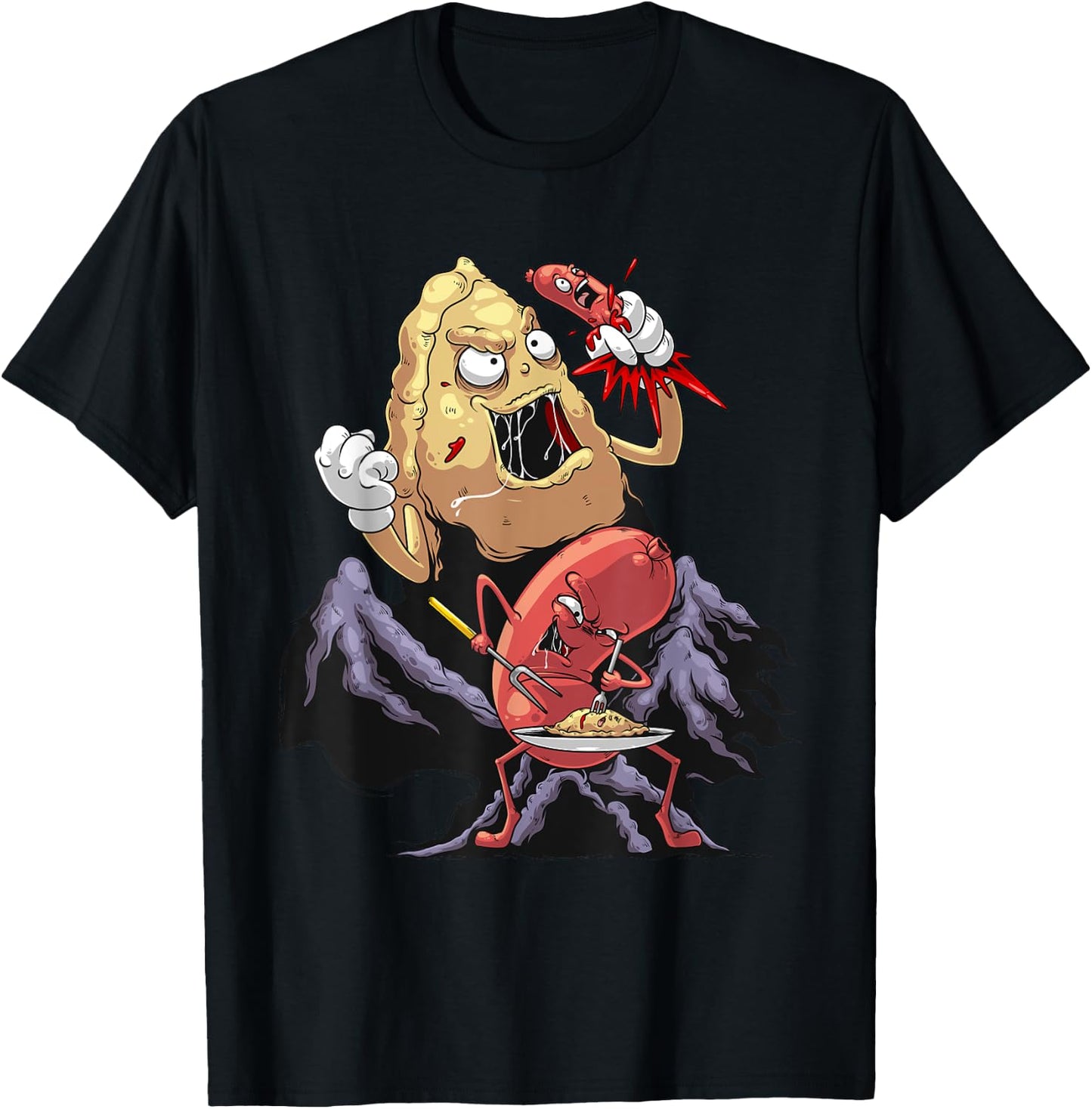 Cool Pierogi And Kielbasa Polish Food | Funny Foodie Gift T-Shirt - T-Shirt | Black