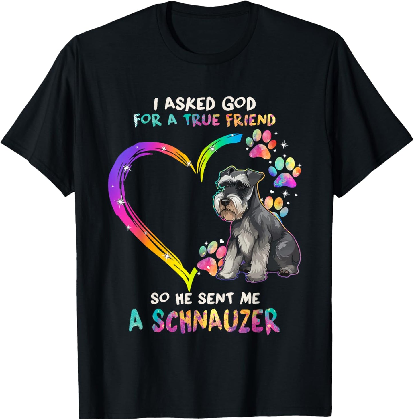 Miniature Schnauzer Is My Best Friend Tie Dye Cute Dog Lover Women T-Shirt - T-Shirt | Black