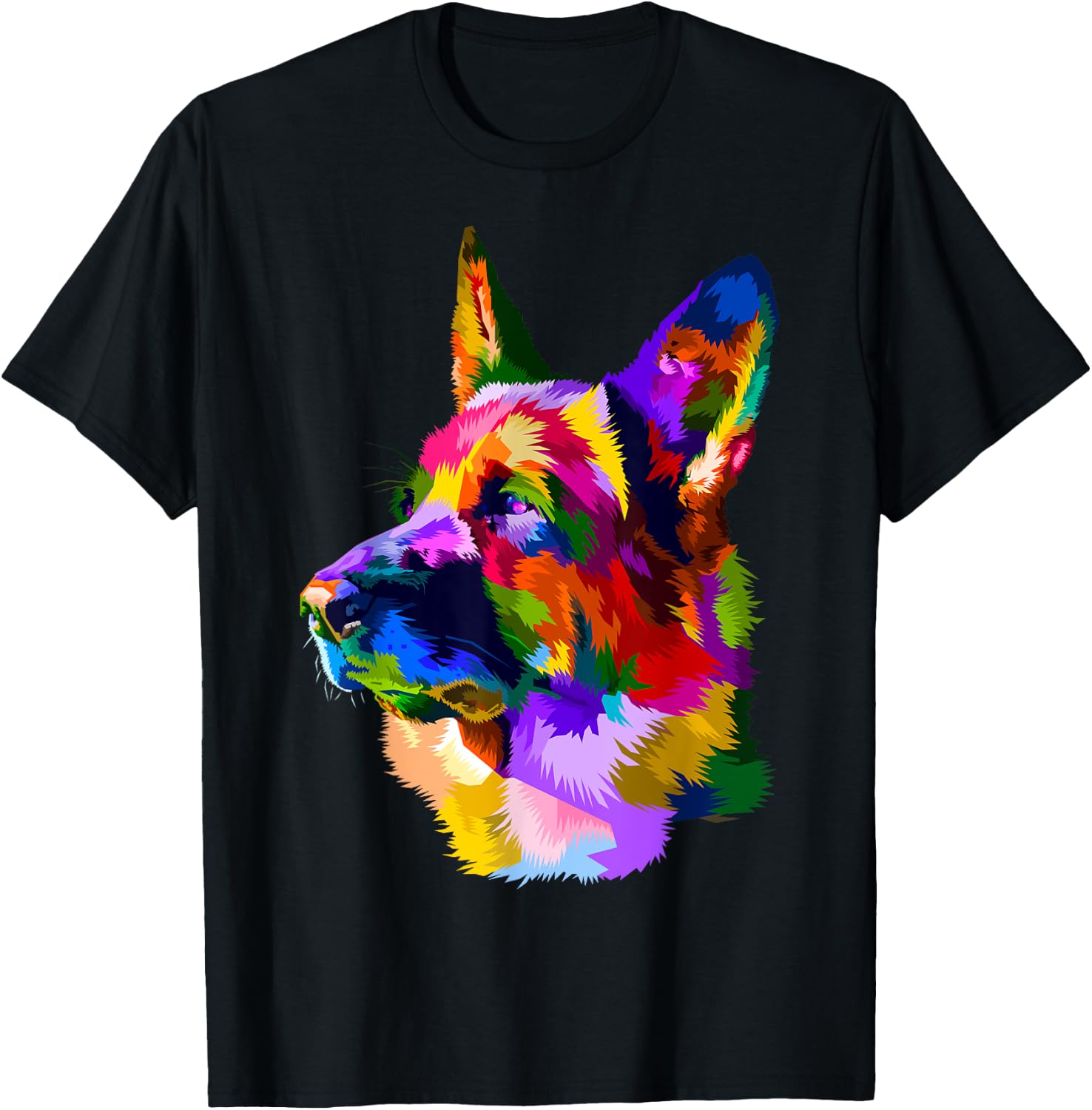 German Shepherd Shop Colorful German Shepherd Dog Owner Multicolor Graphic T-Shirt - T-Shirt | Black