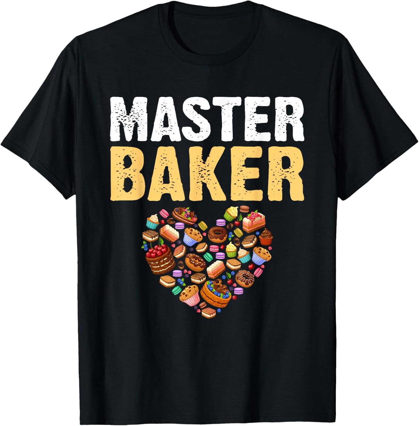 Funny Retro Vintage Baking Master Baker T-Shirt - T-Shirt | Black