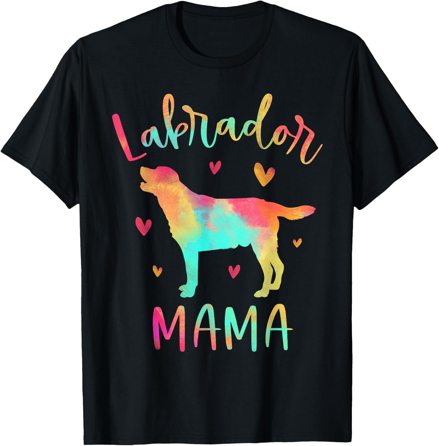 Labrador Mama Colorful Labrador Retriever Gifts Dog Mom T-Shirt - T-Shirt | Black