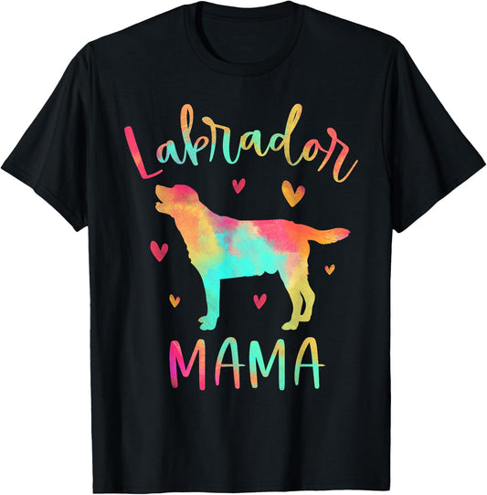 Labrador Mama Colorful Labrador Retriever Gifts Dog Mom T-Shirt - T-Shirt | Black
