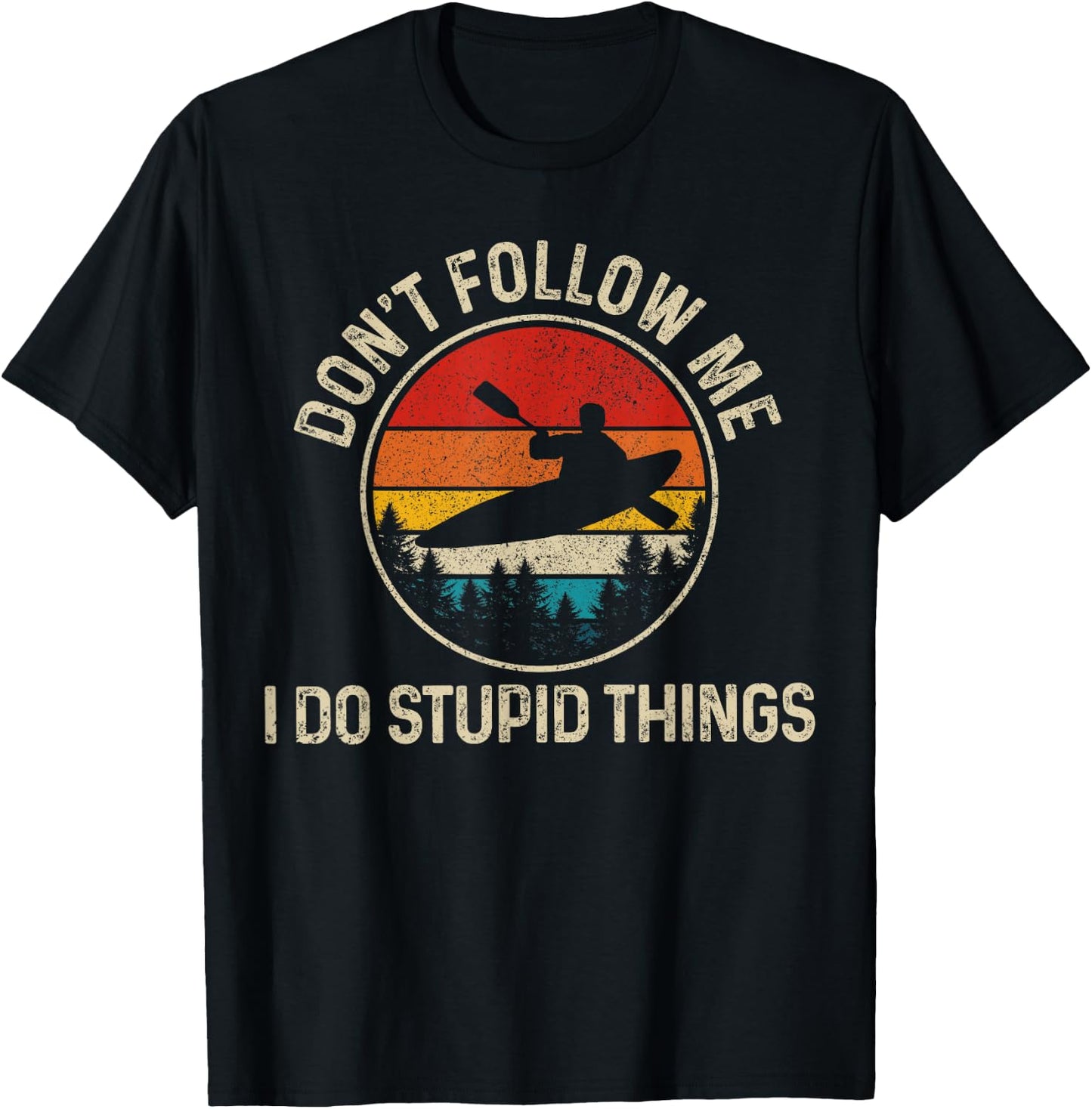 Kayak Vintage Kayaking Kayak Rafting Funny Gift T-Shirt - T-Shirt | Black