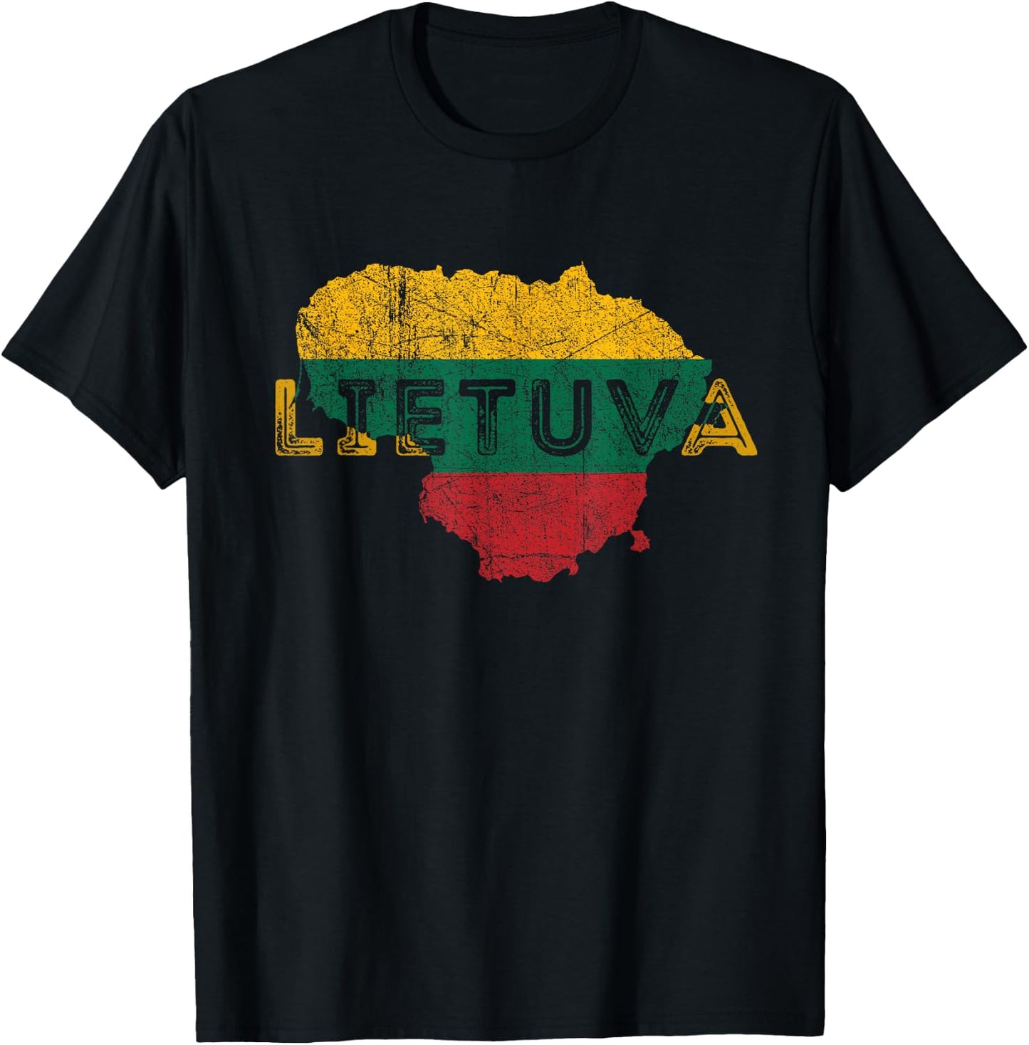 Lithuanian Map and Flag Keepsakes - Lithuania T-Shirt - T-Shirt | Black