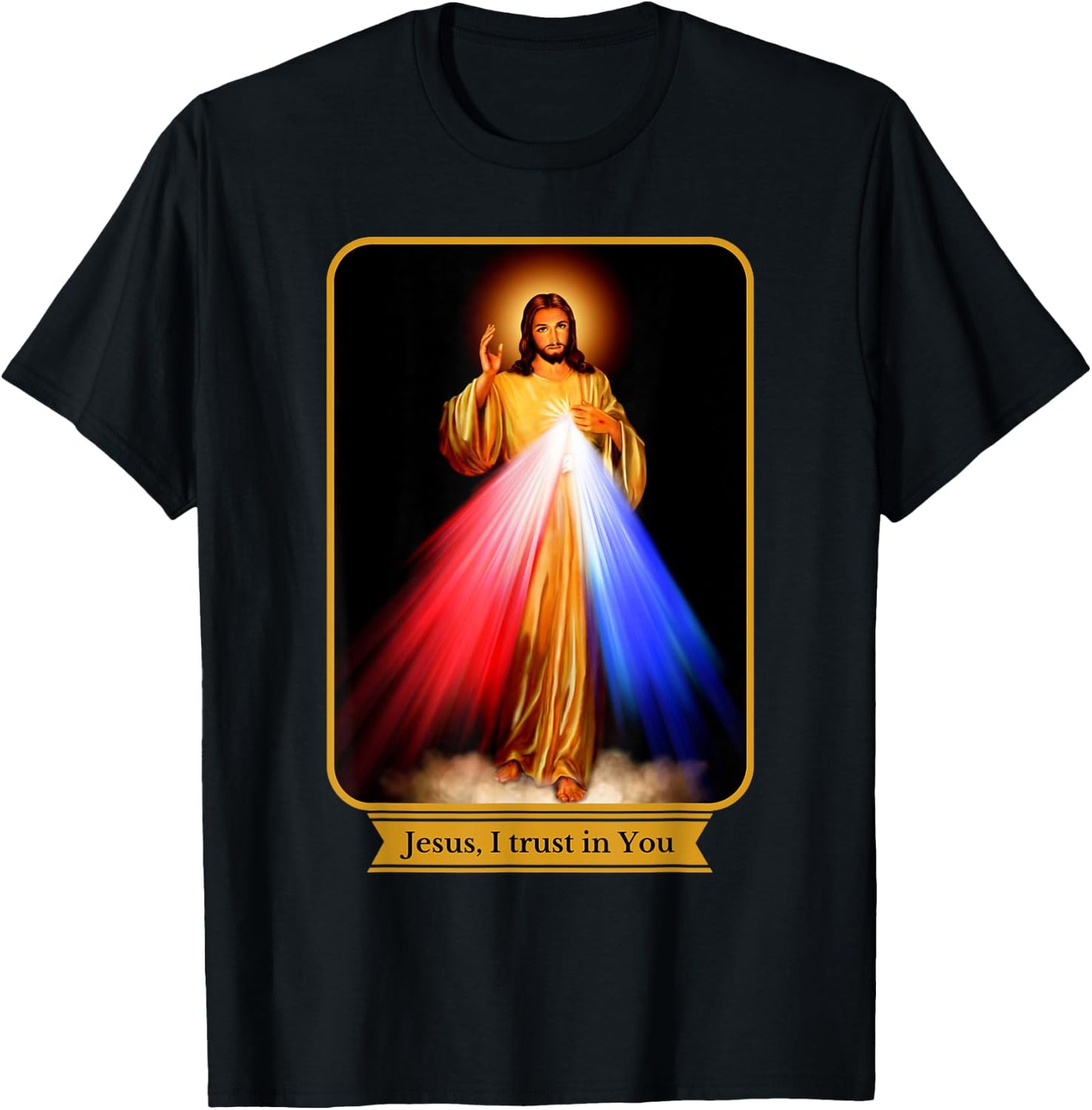 Divine Mercy Jesus I Trust In You Catholic T-Shirt - T-Shirt | Black
