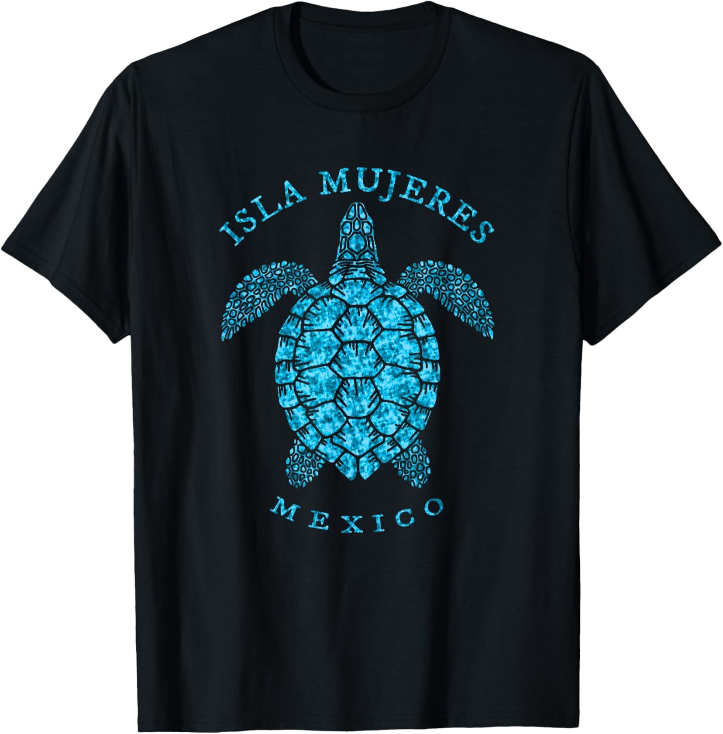 Retro Isla Mujeres Mexico Beach Sea Turtle Vacation Souvenir Women Kids T-Shirt - T-Shirt | Black