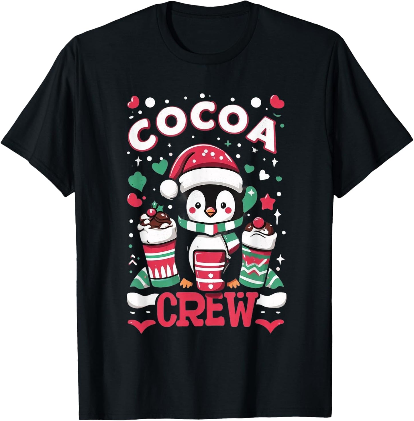 Cocoa Crew - Cozy Winter Hot Chocolate Lover T-Shirt - T-Shirt | Black