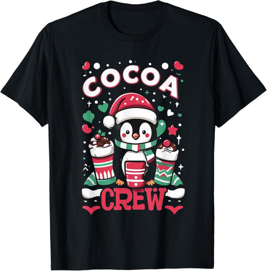 Cocoa Crew - Cozy Winter Hot Chocolate Lover T-Shirt - T-Shirt | Black