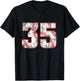 Vintage Baseball 35 Jersey Number T-Shirt - T-Shirt | Black