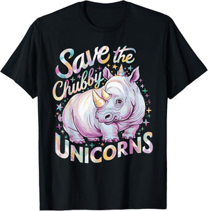 Save The Chubby Unicorns T-Shirt - T-Shirt | Black