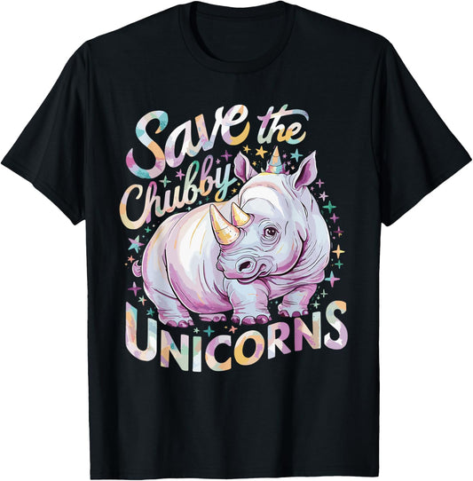 Save The Chubby Unicorns T-Shirt - T-Shirt | Black