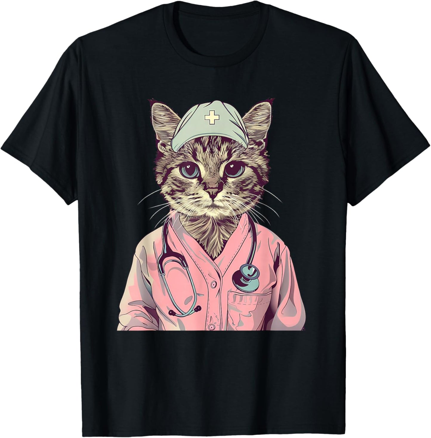 Doctor Cat Lover Nurse Cat Medical Cat Nurse Appreciation T-Shirt - T-Shirt | Black