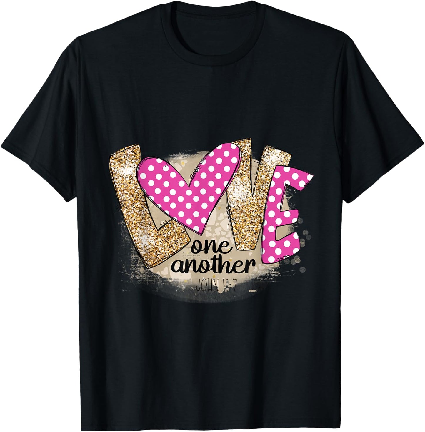 Love One Another Christian Scriptures Quote T-Shirt - T-Shirt | Black