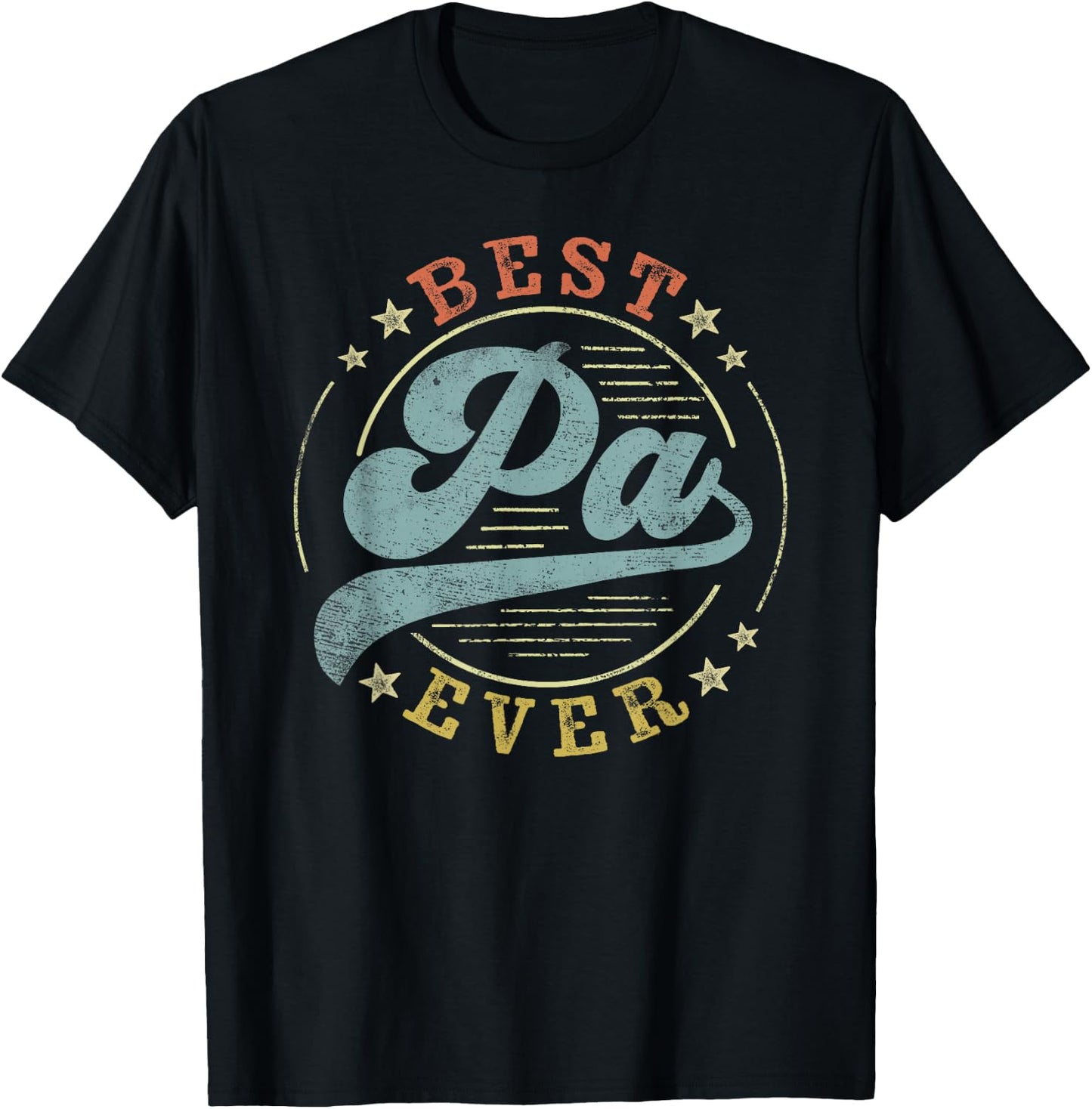 Best Pa Ever Father's Day Pa Gifts Vintage Emblem T-Shirt - T-Shirt | Black