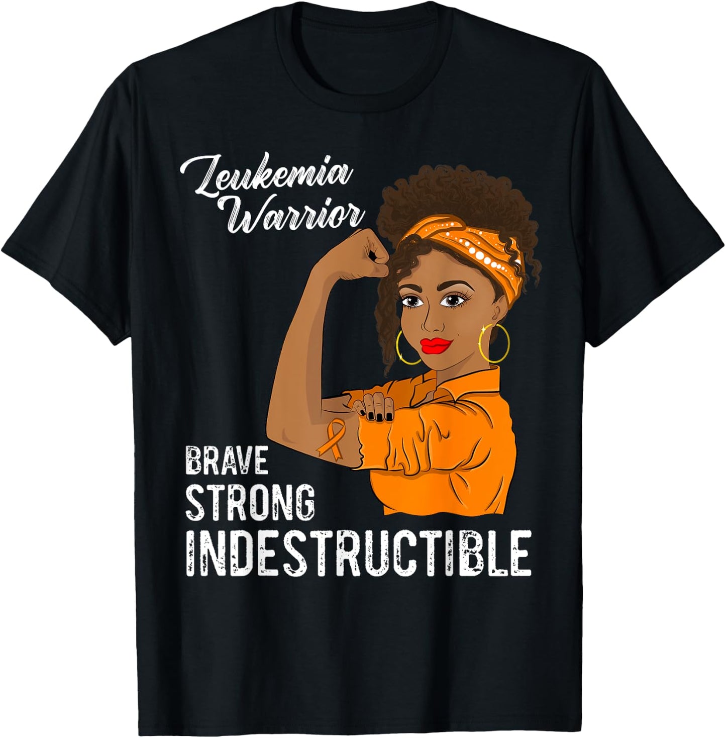 Leukemia Warrior Indestructible Cancer Survivor Awareness T-Shirt - T-Shirt | Black