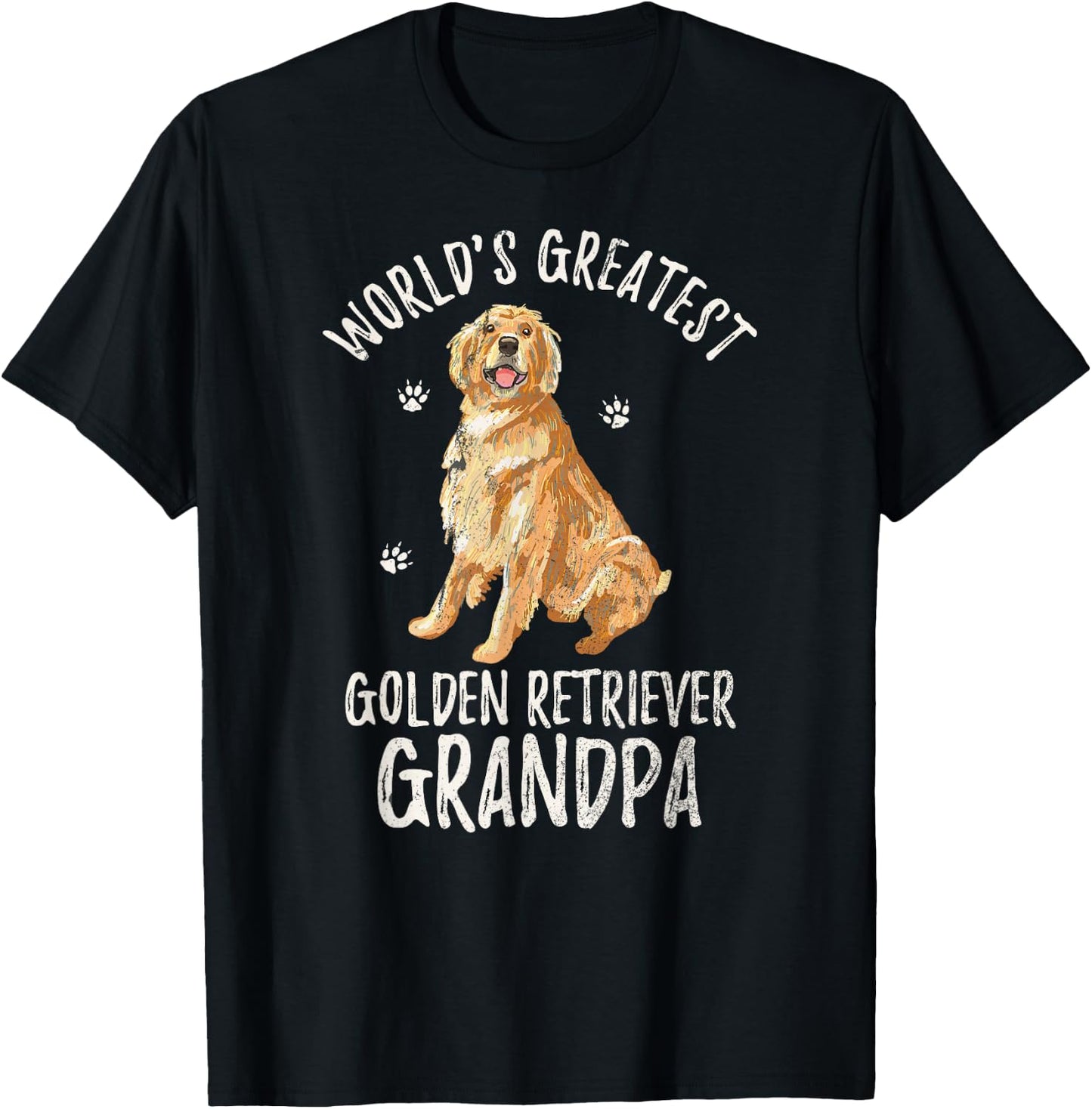 World's Greatest Golden Retriever Grandpa Funny Dog Lover T-Shirt - T-Shirt | Black