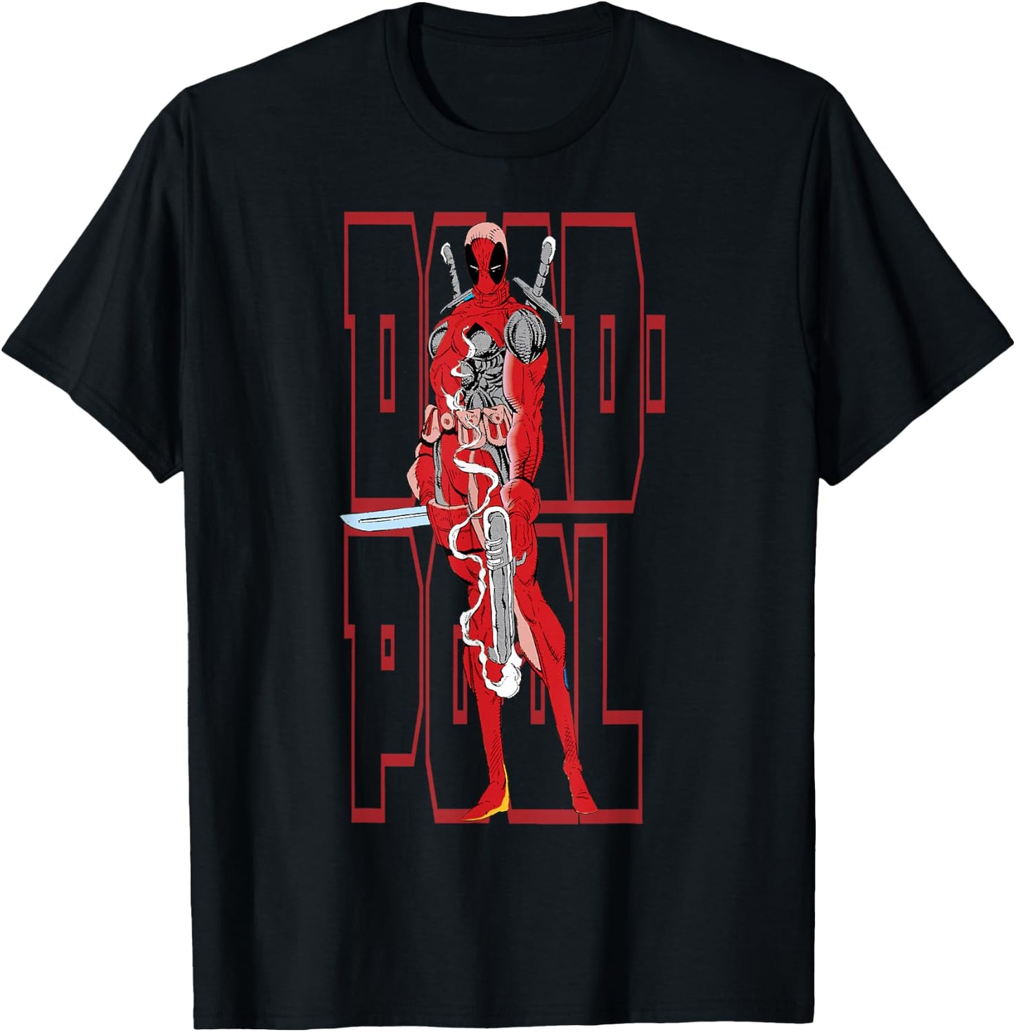 Marvel Deadpool 30th Portrait Text Overlay T-Shirt - T-Shirt | Black