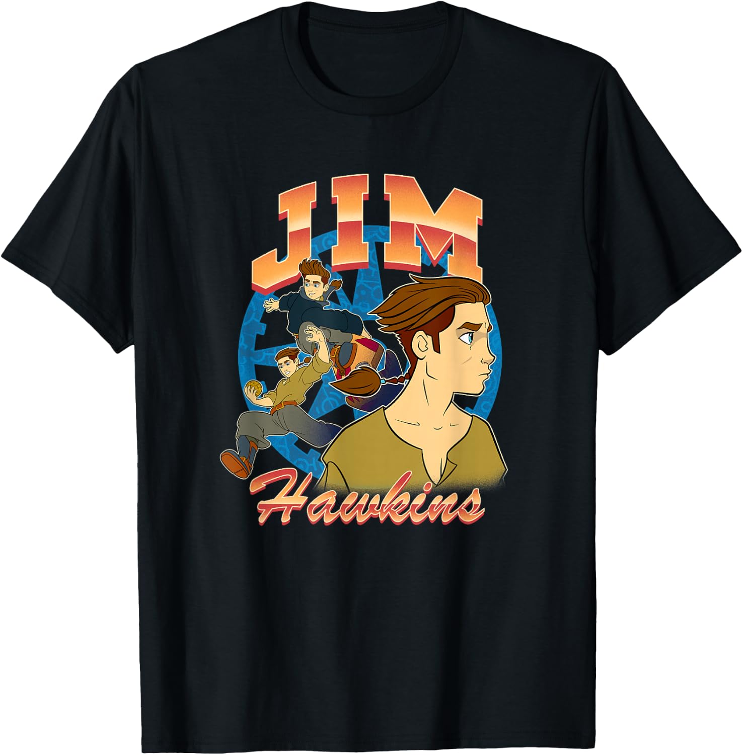 Disney Treasure Planet Jim Hawkins Retro Action Shots T-Shirt - T-Shirt | Black