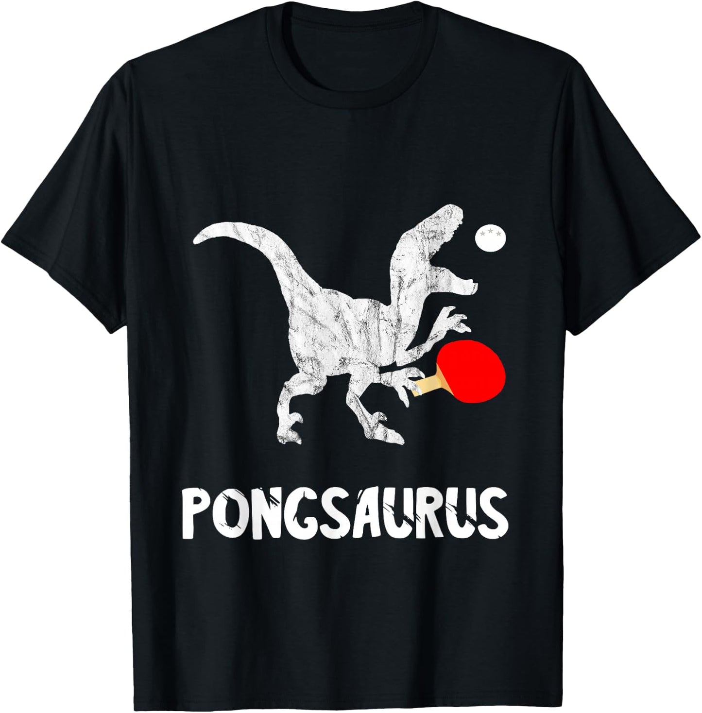 Ping Pong Dinosaur Table Tennis Player Table Tennis T-Rex T-Shirt - T-Shirt | Black