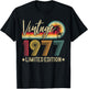 48th Birthday Vintage 1977 Men Women 48 Years Old Retro T-Shirt - T-Shirt | Black