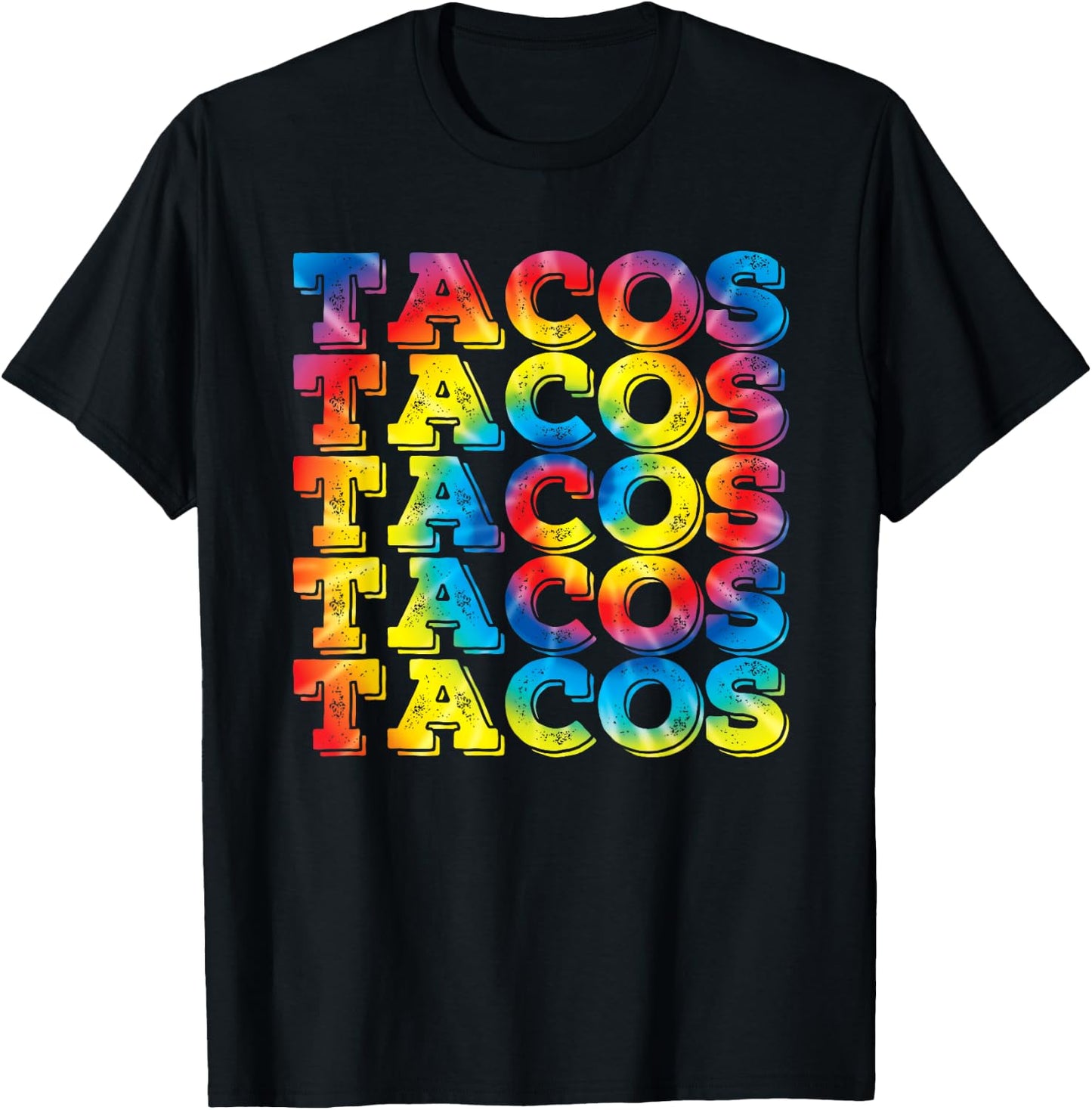 Retro Tacos Vintage Tie Dye Taco Tuesday Mexican T-Shirt - T-Shirt | Black