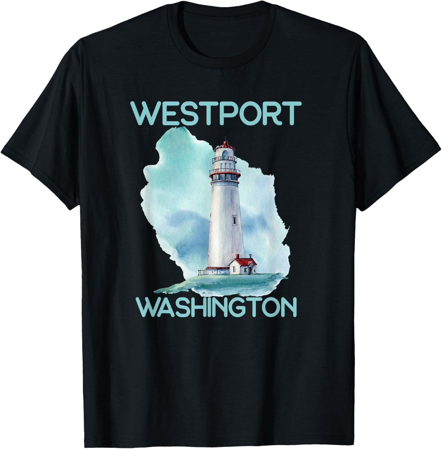 Westport Washington Souvenir Lighthouse T-Shirt - T-Shirt | Black