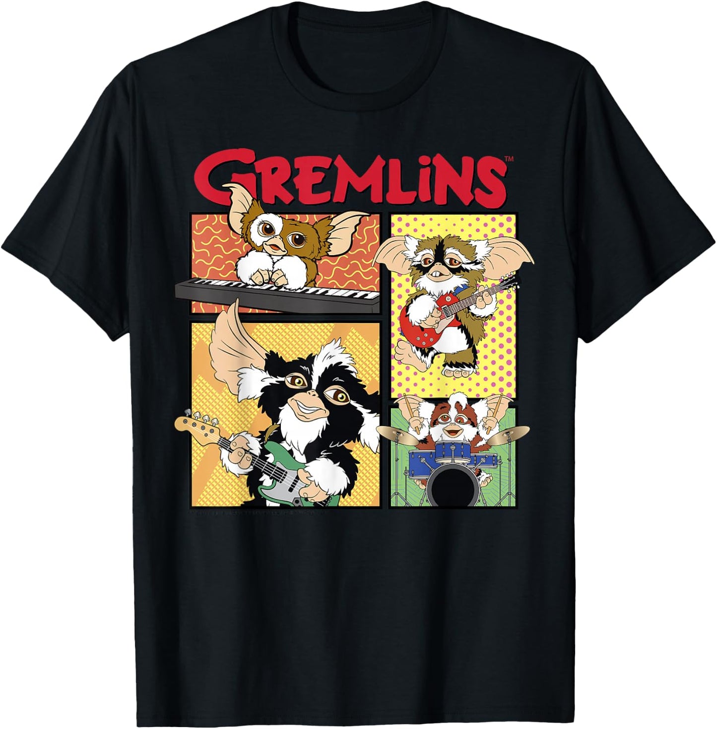 Gremlins Band Comic Panels T-Shirt - T-Shirt | Black