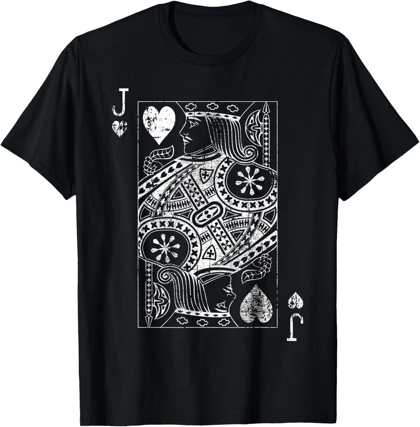 Jack Of Hearts Vintage Card T-Shirt - T-Shirt | Black