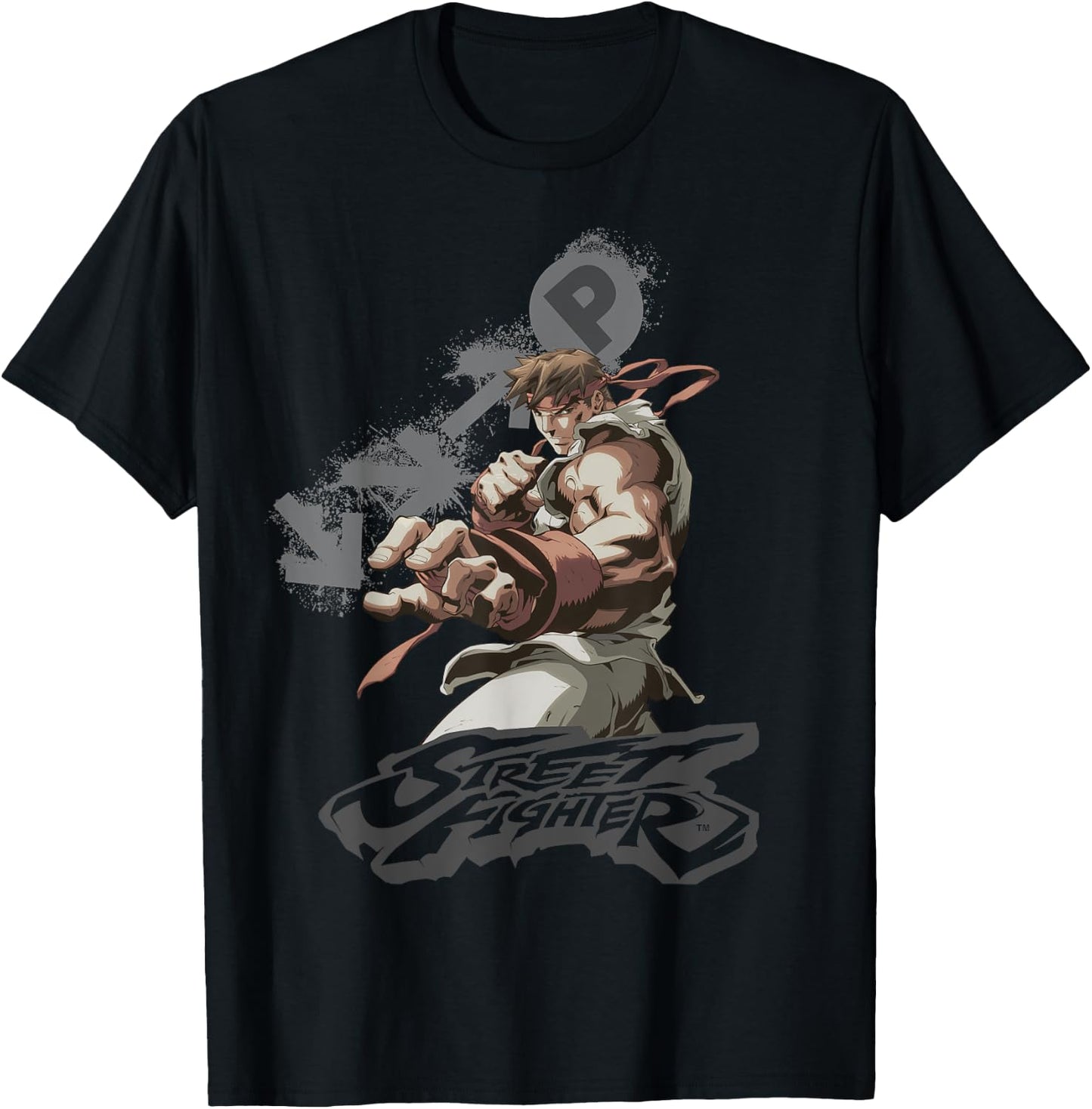 Street Fighter Ryu Portrait Fireball Epic Showdown Gamer T-Shirt - T-Shirt | Black