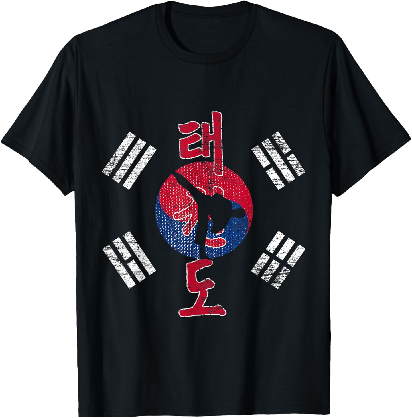 Korea Flag Martial Art Athlete Taekwondo T-Shirt - T-Shirt | Black