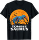Halloween Zombie T rex Dinosaur Costume Gift Boys Girls Kids T-Shirt - T-Shirt | Black