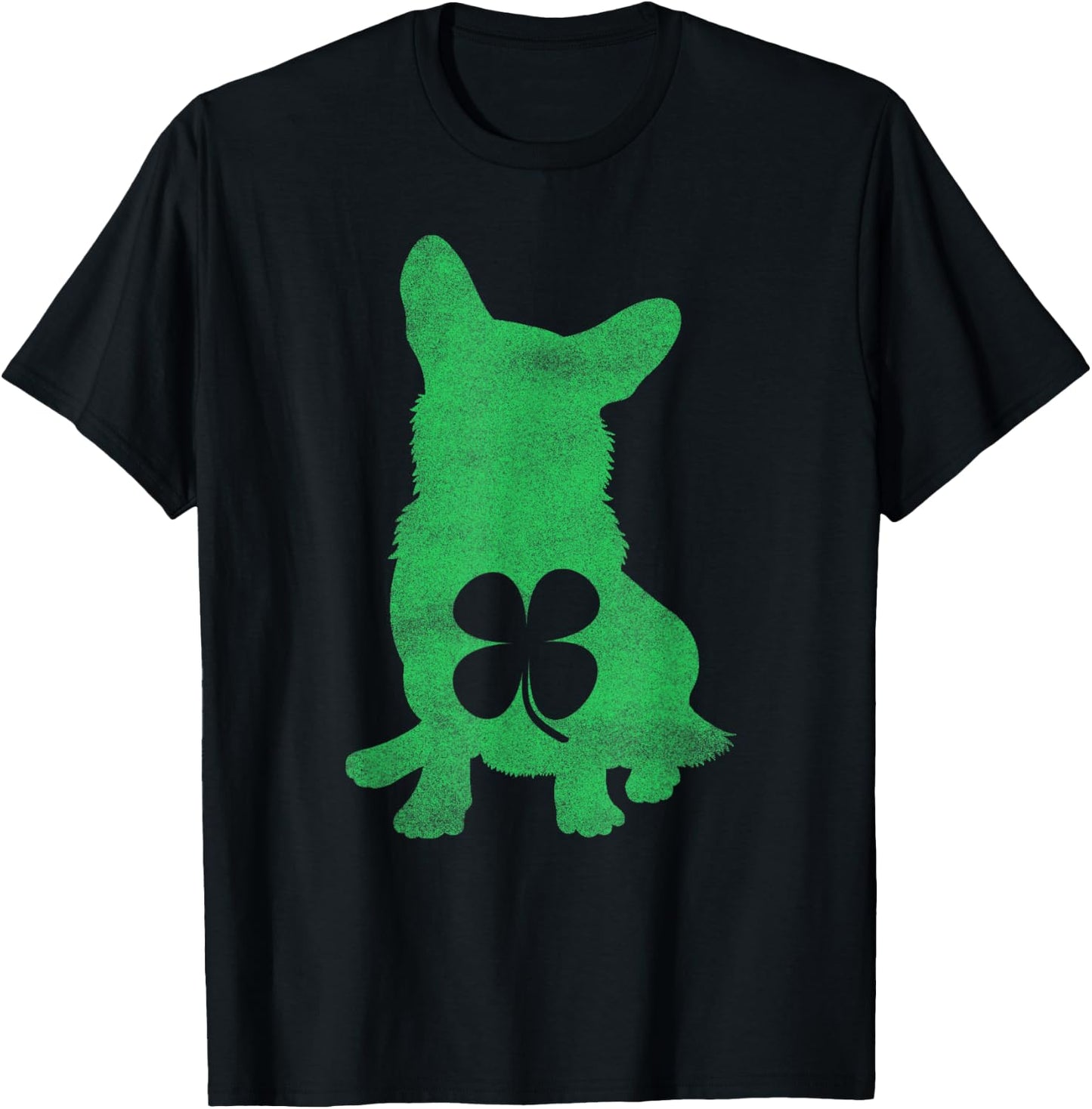 Corgi Dog Shamrock St. Patrick's Day Irish Saint Paddy's T-Shirt - T-Shirt | Black